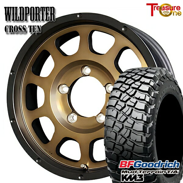 【取付対象】[5本セット]ジムニー LT225/75R16 115/112Q RBL BFグッドリッチ マッドテレーン T/A KM3 トレジャーワン ワイルドポーター クロステン ブロンズ 16インチ 5.5J 5H139.7 サマータイヤホイールセット