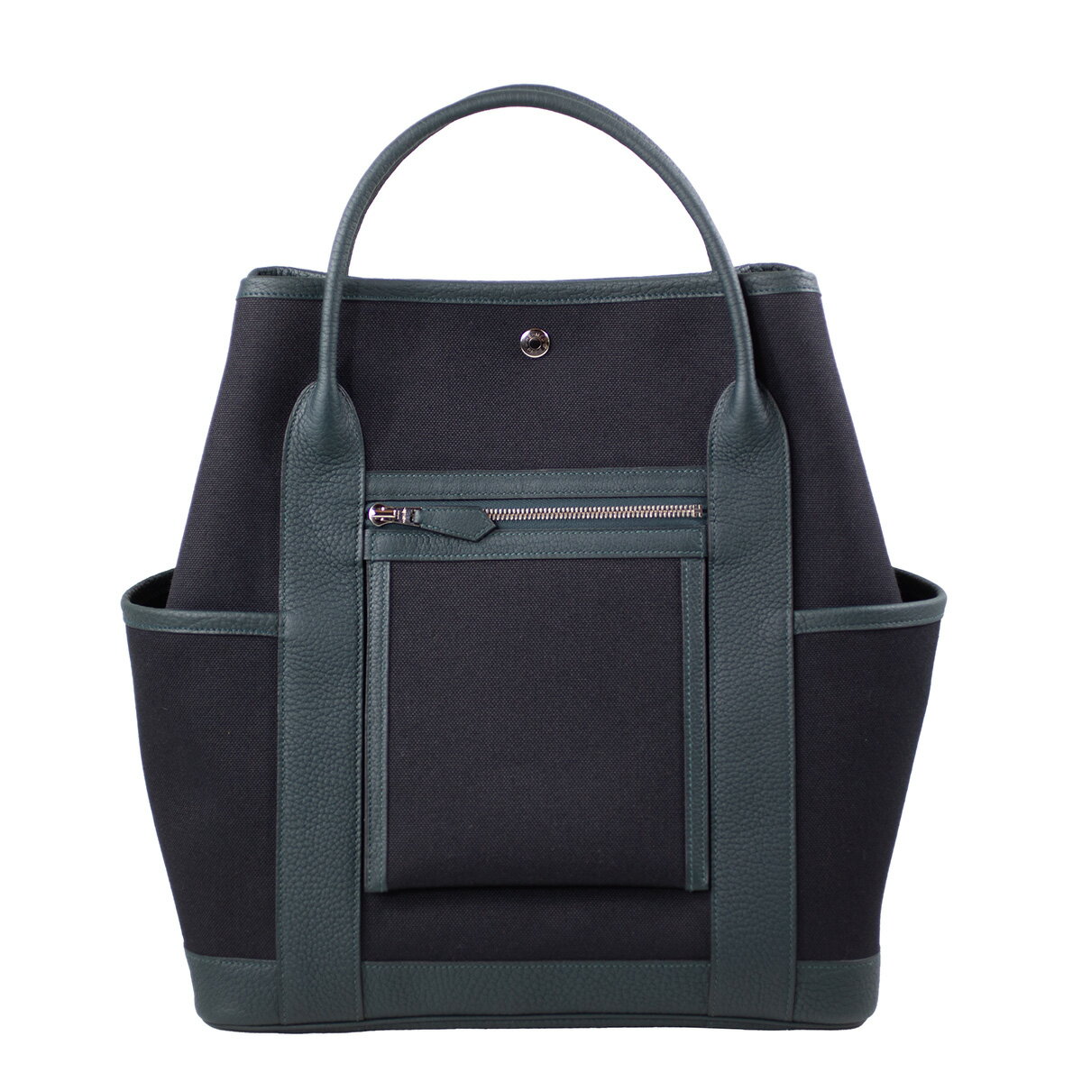 【HERMES】エルメス ガーデンパーティ ポケット バーティカル W刻印 2024年製 トートバッグ トワルミリタリー ネゴンダ ヴェールシプレ ブラック グリーン レディース メンズ ユニセックス 【中古】 USED-A 【9304】 質屋かんてい局仙台卸町店 楽天市場店