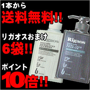 【送料無料】大量おまけオイリー6袋付き!　ペアRIgaos リガオス 薬用スカルプケアシャンプー チャージャー O各　リガオス シャンプー 脂性肌フォーオイリースキン450mlペア【脂性肌用】