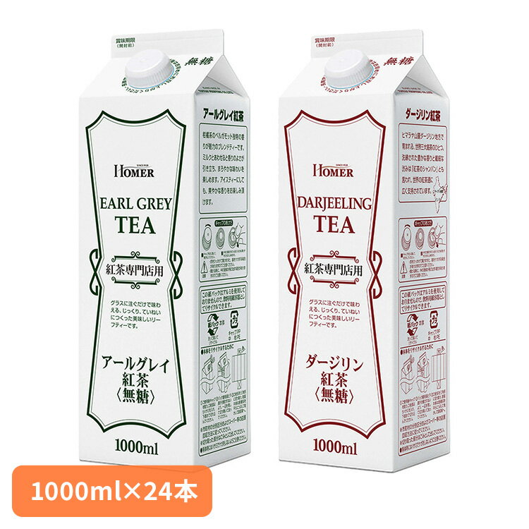ティー 紙パック お茶飲料 HOMER 紅茶アールグレイ無糖GT 1000ml×24本 491244 491243ストレートティー ホーマー 紅茶専門店用 フレーバーティー 香り ほーまー 大容量 まとめ買い 1L 業務用 キャップ付き UCC アールグレイ ダージリン