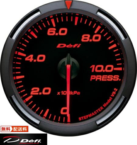 Defi【デフィー】　Racer Gauge「レーサーゲージ」60φレッド　圧力計（油圧・燃圧等）