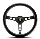 MOMO ITALY 【モモ】PROTO TIPO 「プロトタイプ」 347mmブラックレザー、ホワイトステッチ/ブラックスポーク