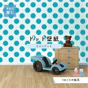 【のり無し壁紙】ドット壁紙 コインドット (販売単位 1m) CD0037ドット柄 ドット 水色 ブルー系 壁紙 クロス アクセントクロス インテリア壁紙 のり無し壁紙 壁紙リフォーム 新築 壁紙diy 可愛い壁紙 かべがみはるこ【センとマル】