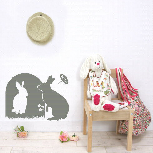 【送料無料・即日発送可能】本舗オリジナルステッカーウサギの恋「Love of rabbit」FP-0160C　全16色【すぐ発送可能！】 【POSH】※メーカー直送商品ウォールステッカークロスを張り替えるよりも、安くカンタンに、壁紙のもよう替えができます♪