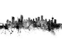 建築 建物 アート 絵画の壁紙 輸入 カスタム壁紙 PHOTOWALL / Vancouver Skyline Black (e25437) 貼ってはがせるフリース壁紙(不織布) 【海外取り寄せのため1カ月程度でお届け】 【代引き・後払い不可】