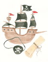 海賊 海賊船 パイレーツ 船 こども部屋 イラストの壁紙 輸入 カスタム壁紙 PHOTOWALL / Pirates IV on White (e311229) 貼ってはがせるフリース壁紙(不織布) 【海外取り寄せのため1カ月程度でお届け】 【代引き・後払い不可】