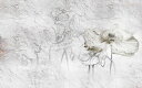 ポピー 花 テクスチャー 白 ホワイトの壁紙 輸入 カスタム壁紙 PHOTOWALL / Flowers on Craking Wall (e317398) 貼ってはがせるフリース壁紙(不織布) 【海外取り寄せのため1カ月程度でお届け】 【代引き・後払い不可】