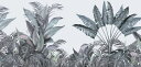 ボタニカル トロピカル ジャングル 葉 植物 青 ブルーの壁紙 輸入 カスタム壁紙 PHOTOWALL / Tropical Pacific Blue (e324424) 貼ってはがせるフリース壁紙(不織布) 【海外取り寄せのため1カ月程度でお届け】 【代引き・後払い不可】