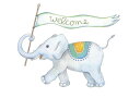 象 ゾウ 動物 イラスト かわいい ようこそ ウェルカム キッズ こども部屋の壁紙 輸入 カスタム壁紙 PHOTOWALL / Elefant Welcome (e321521) 貼ってはがせるフリース壁紙(不織布) 【海外取り寄せのため1カ月程度でお届け】 【代引き・後払い不可】