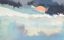 空 雲 山 イラスト アートの壁紙 輸入 カスタム壁紙 PHOTOWALL / Mountain Dream (e325234) 貼ってはがせるフリース壁紙(不織布) 【海外取り寄せのため1カ月程度でお届け】 【代引き不可】