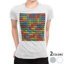 ショッピングレゴ tシャツ レディース 半袖 白地 デザイン S M L XL Tシャツ ティーシャツ T shirt 007717 ユニーク カラフル　レゴ　ドット　模様