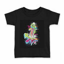 tシャツ キッズ 半袖 黒地 ブラック デザイン 90 100 110 120 130 140 150 Tシャツ ティーシャツ T shirt 001038 ペイント 矢印