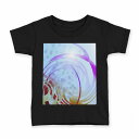 tシャツ キッズ 半袖 黒地 ブラック デザイン 90 100 110 120 130 140 150 Tシャツ ティーシャツ T shirt 001757 模様 柄
