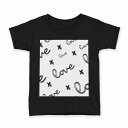 tシャツ キッズ 半袖 黒地 ブラック デザイン 90 100 110 120 130 140 150 Tシャツ ティーシャツ T shirt 050710