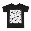 tシャツ キッズ 半袖 黒地 ブラック デザイン 90 100 110 120 130 140 150 Tシャツ ティーシャツ T shirt 050718
