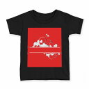 tシャツ キッズ 半袖 黒地 ブラック デザイン 90 100 110 120 130 140 150 Tシャツ ティーシャツ T shirt 008799 赤 レッド ハート
