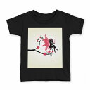 tシャツ キッズ 半袖 黒地 ブラック デザイン 90 100 110 120 130 140 150 Tシャツ ティーシャツ T shirt 009469 蝶 フラワー 妖精