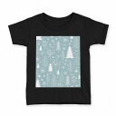 tシャツ キッズ 半袖 黒地 ブラック デザイン 90 100 110 120 130 140 150 Tシャツ ティーシャツ T shirt 009840 クリスマス 雪 結晶