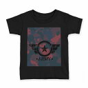 tシャツ キッズ 半袖 黒地 ブラック デザイン 90 100 110 120 130 140 150 Tシャツ ティーシャツ T shirt 011595 アーミー 迷彩 カモフラ