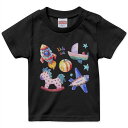 tシャツ キッズ 半袖 黒地 ブラック デザイン 90 100 110 120 130 140 150 Tシャツ ティーシャツ T shirt 013609 おもちゃ キッズ 子供