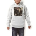 パーカー キッズ ホワイト グレー ブラック デザイン 110 130 150 parker hooded sweatshirt フーディ 白 黒 灰色 子供 男の子 女の子 003187 人物 絵画 イラスト