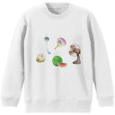 トレーナー キッズ 子供 長袖 ホワイト グレー ブラック デザイン 110 130 150 sweatshirt trainer 白 黒 灰色 裏パイル スウェット スエット 015546 夏 扇風機 スイカ うちわ