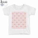 tシャツ キッズ 半袖 白地 デザイン 110 120 130 140 150 Tシャツ ティーシャツ T shirt 005289 リボン ピンク ガーリー