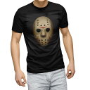 tシャツ メンズ 半袖 ブラック デザイン XS S M L XL 2XL Tシャツ ティーシャツ T shirt 黒 001054 ジェイソン マスク