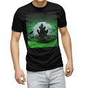 tシャツ メンズ 半袖 ブラック デザイン XS S M L XL 2XL Tシャツ ティーシャツ T shirt 黒 004761 ハロウィン イラスト
