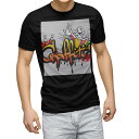 tシャツ メンズ 半袖 ブラック デザイン XS S M L XL 2XL Tシャツ ティーシャツ T shirt 黒 006934 カラフル インク スプレー