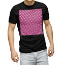 tシャツ メンズ 半袖 ブラック デザイン XS S M L XL 2XL Tシャツ ティーシャツ T shirt 黒 009066 シンプル 水玉 ドット ピンク