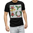 ショッピングクリスマスリース tシャツ メンズ 半袖 ブラック デザイン XS S M L XL 2XL Tシャツ ティーシャツ T shirt　黒 009935 クリスマス　リース　リボン