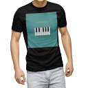 tシャツ メンズ 半袖 ブラック デザイン XS S M L XL 2XL Tシャツ ティーシャツ T shirt 黒 010400 ピアノ 音楽 緑
