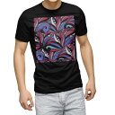 tシャツ メンズ 半袖 ブラック デザイン XS S M L XL 2XL Tシャツ ティーシャツ T shirt 黒 010617 アート 模様 カラフル