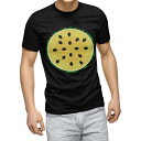 tシャツ メンズ 半袖 ブラック デザイン XS S M L XL 2XL Tシャツ ティーシャツ T shirt 黒 014412 スイカ 黄色 夏