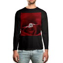 ロング tシャツ メンズ 長袖 ブラック デザイン XS S M L XL 2XL ロンT ティーシャツ 黒 black T shirt long sleeve 005136 赤 指輪 薔薇