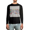 ロング tシャツ メンズ 長袖 ブラック デザイン XS S M L XL 2XL ロンT ティーシャツ 黒 black T shirt long sleeve 006735 文字 カラフル カタカナ