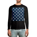 ショッピングロンt ロング tシャツ メンズ 長袖 ブラック デザイン XS S M L XL 2XL ロンT ティーシャツ 黒 black T shirt long sleeve 012367 青　星　スター