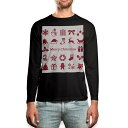 ロング tシャツ メンズ 長袖 ブラック デザイン XS S M L XL 2XL ロンT ティーシャツ 黒 black T shirt long sleeve 013947 クリスマス 冬 トナカイ