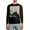 ショッピングXL ロング tシャツ メンズ 長袖 ブラック デザイン XS S M L XL 2XL ロンT ティーシャツ 黒 black T shirt long sleeve 014025 音楽　人物　ミュージック