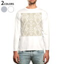 ロング tシャツ メンズ 長袖 ホワイト グレー デザイン XS S M L XL 2XL Tシャツ ティーシャツ T shirt long sleeve 000121 壁紙 茶色 お花