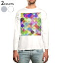 ロング tシャツ メンズ 長袖 ホワイト グレー デザイン XS S M L XL 2XL Tシャツ ティーシャツ T shirt long sleeve 000490 水玉 ドット カラフル
