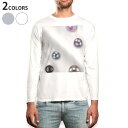 ロング tシャツ メンズ 長袖 ホワイト グレー デザイン XS S M L XL 2XL Tシャツ ティーシャツ T shirt long sleeve 000883 真珠 カラフル