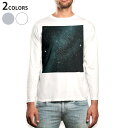 ロング tシャツ メンズ 長袖 ホワイト グレー デザイン XS S M L XL 2XL Tシャツ ティーシャツ T shirt long sleeve 001524 宇宙 星