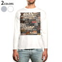 ロング tシャツ メンズ 長袖 ホワイト グレー デザイン XS S M L XL 2XL Tシャツ ティーシャツ T shirt long sleeve 008544 ナンバー プレート カラフル 写真