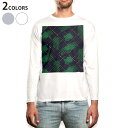 ロング tシャツ メンズ 長袖 ホワイト グレー デザイン XS S M L XL 2XL Tシャツ ティーシャツ T shirt long sleeve 011639 模様 紫 緑