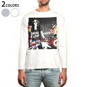 ロング tシャツ メンズ 長袖 ホワイト グレー デザイン XS S M L XL 2XL Tシャツ ティーシャツ T shirt long sleeve 014341 ギター 音楽 ロック
