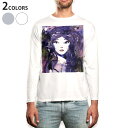 ロング tシャツ メンズ 長袖 ホワイト グレー デザイン XS S M L XL 2XL Tシャツ ティーシャツ T shirt long sleeve 014717 人物 色彩