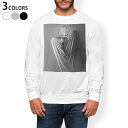 トレーナー メンズ 長袖 ホワイト グレー ブラック デザイン XS S M L XL 2XL sweatshirt trainer 白 黒 灰色 裏起毛 スウェット 003391 羽 翼 写真
