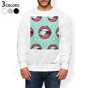 トレーナー メンズ 長袖 ホワイト グレー ブラック デザイン XS S M L XL 2XL sweatshirt trainer 白 黒 灰色 裏起毛 スウェット 012206 ダイアモンド 唇 リップ